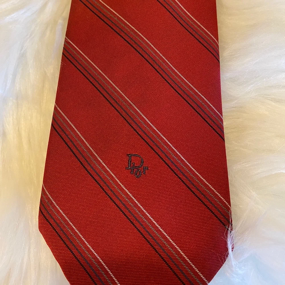 Dior vintage red Dior stripped tie